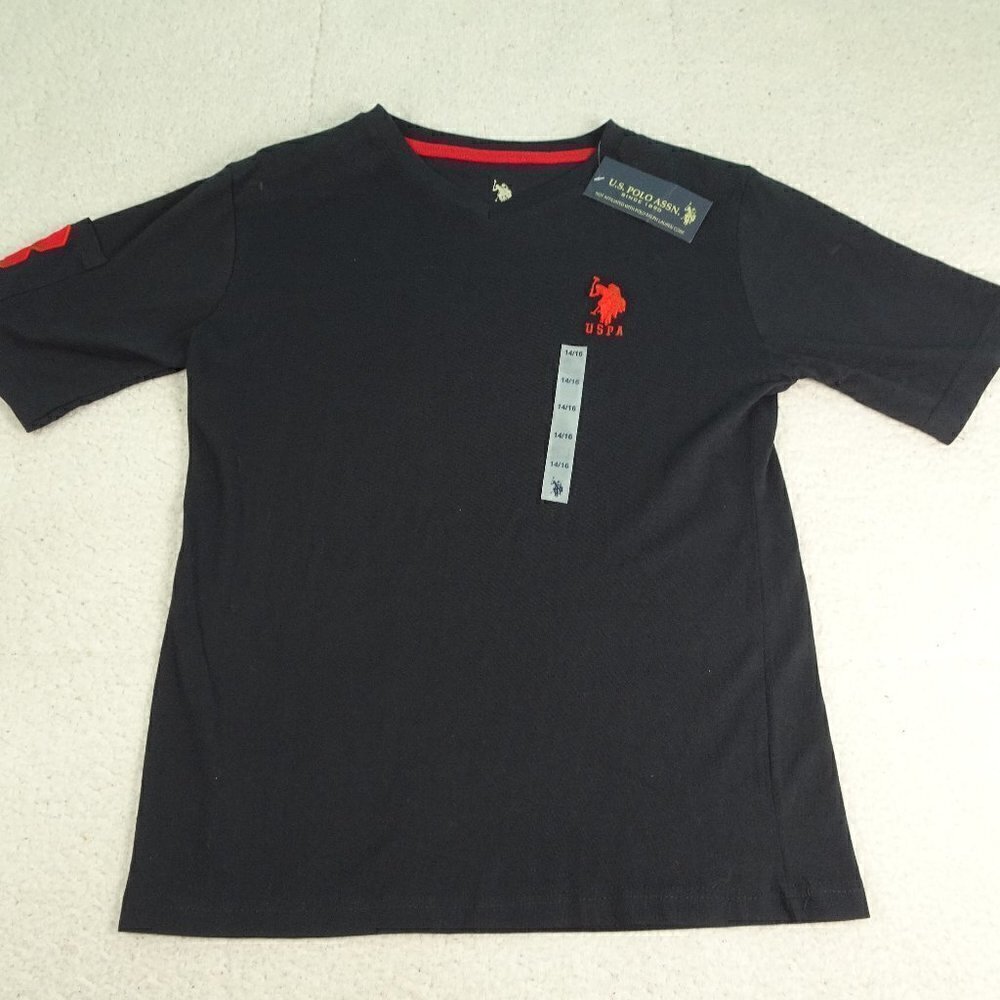 NWT US Polo Assn Black Shirt Size 14/16